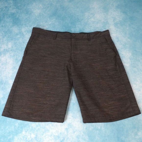 OP FLEX 4-Way Stretch Hybrid Shorts/Swim Trunks, Flat Front, Gray, Men's, 38W - Picture 1 of 4